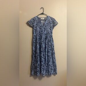 Bindu Floral Maxi Dress 100% Cotton Size Small